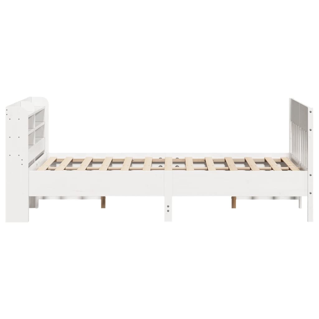 Cadre de lit sans matelas blanc 140x200 cm bois de pin massif - XIOS