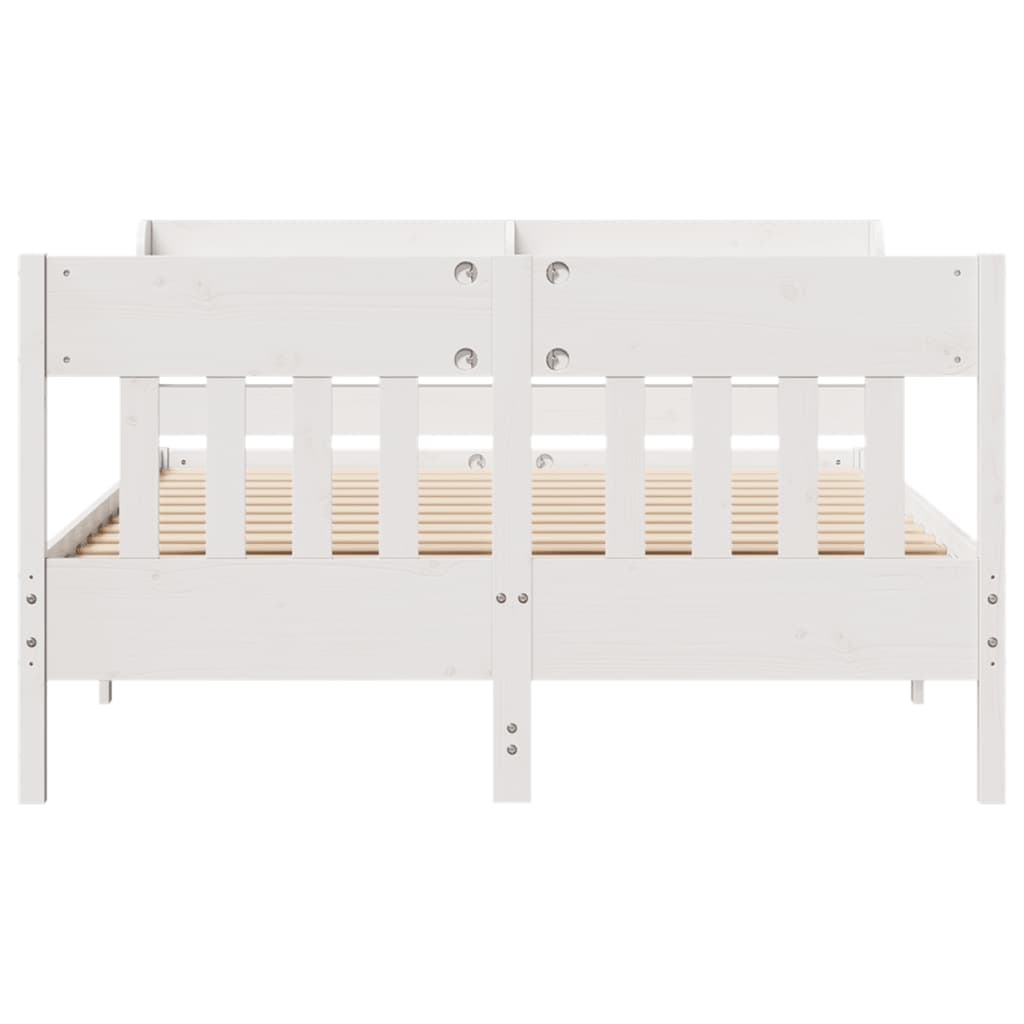 Cadre de lit sans matelas blanc 120x200 cm bois de pin massif - XIOS