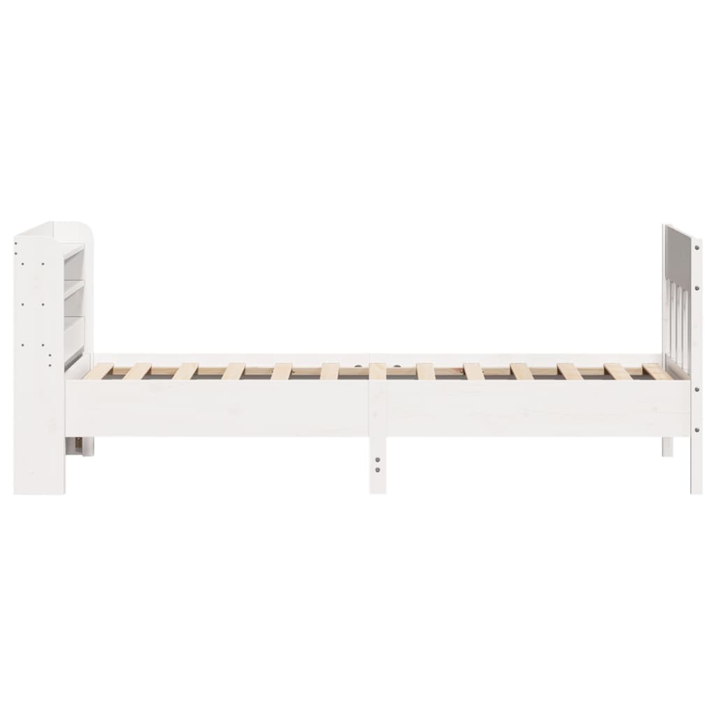 Cadre de lit sans matelas blanc 100x200 cm bois de pin massif - XIOS