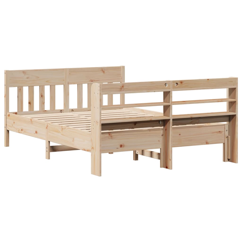 Cadre de lit sans matelas 135x190 cm bois de pin massif - XIOS