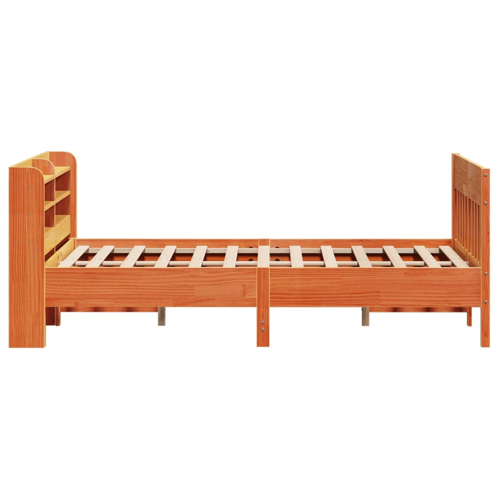 Cadre de lit sans matelas cire marron 120x190cm bois pin massif - XIOS