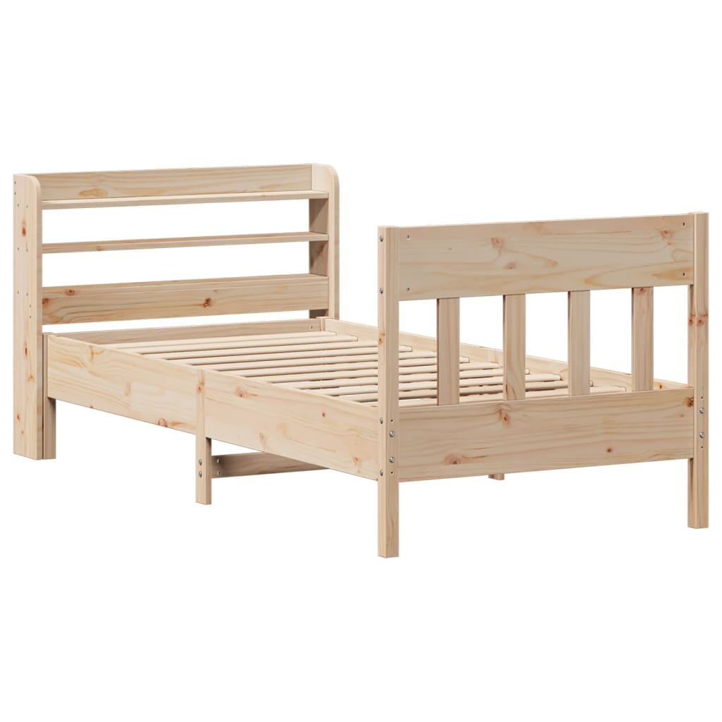 Cadre de lit sans matelas 75x190 cm bois de pin massif - XIOS