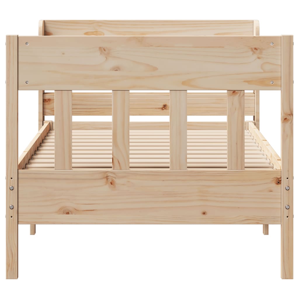 Cadre de lit sans matelas 75x190 cm bois de pin massif - XIOS