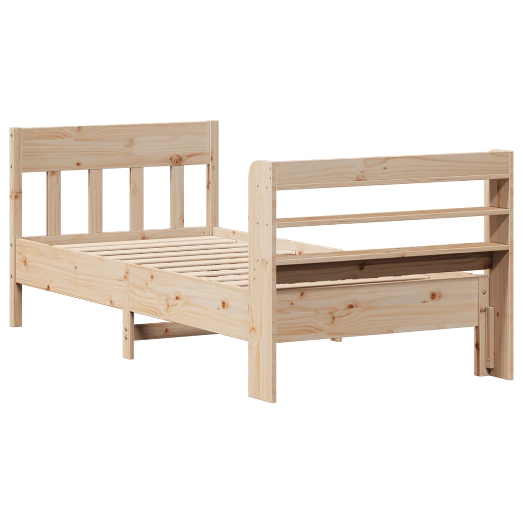 Cadre de lit sans matelas 75x190 cm bois de pin massif - XIOS