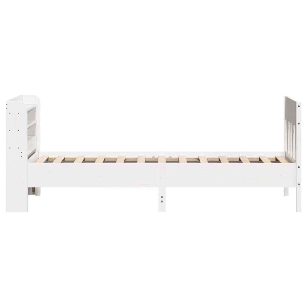 Cadre de lit sans matelas blanc 75x190 cm bois de pin massif - XIOS