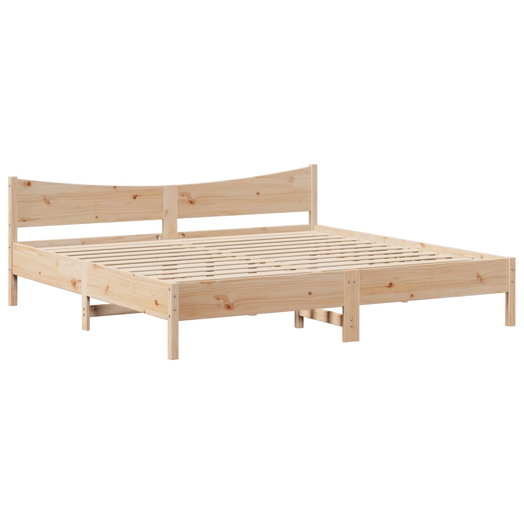 Cadre de lit avec tête de lit 200x200 cm Bois de pin massif - XIOS
