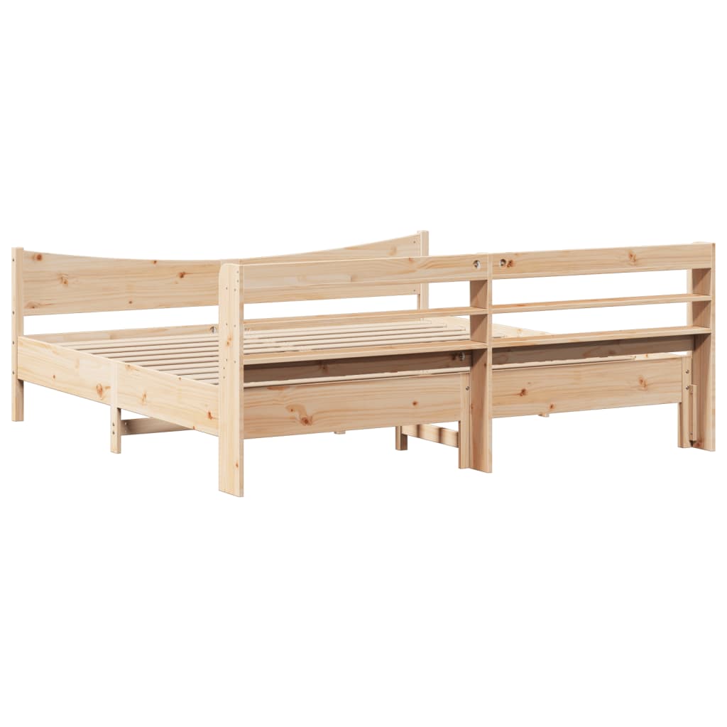 Cadre de lit avec tête de lit 200x200 cm Bois de pin massif - XIOS
