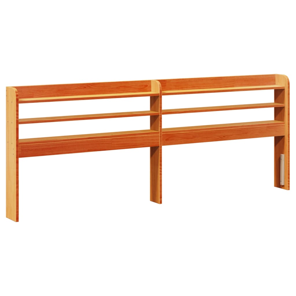 Cadre de lit et tête de lit cire marron 200x200 cm bois de pin - XIOS