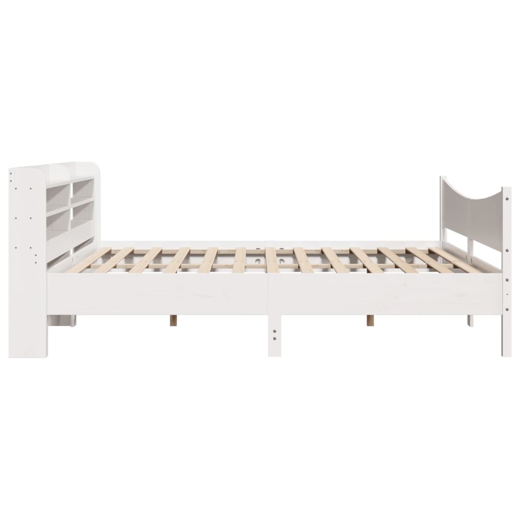 Cadre de lit et tête de lit blanc 180x200 cm bois de pin massif - XIOS