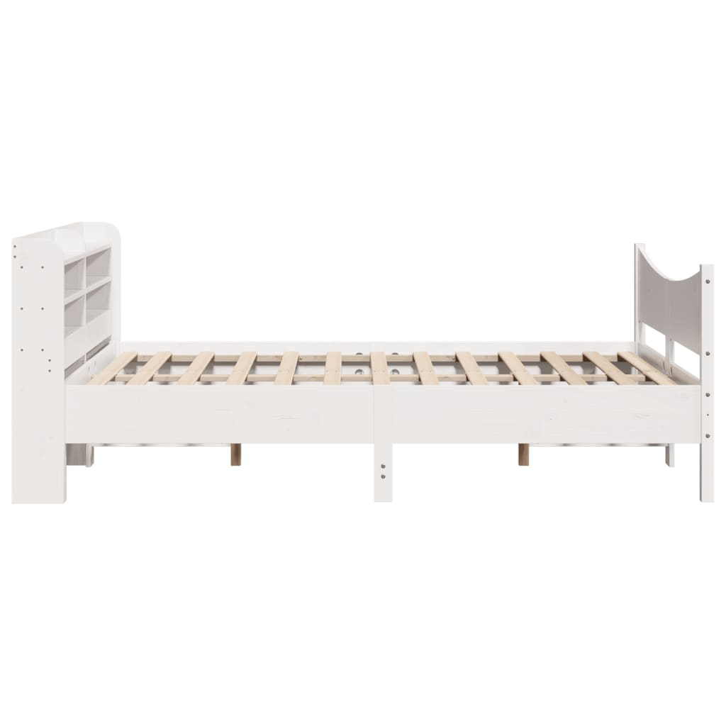 Cadre de lit avec tête de lit blanc 160x200 cm bois pin massif - XIOS