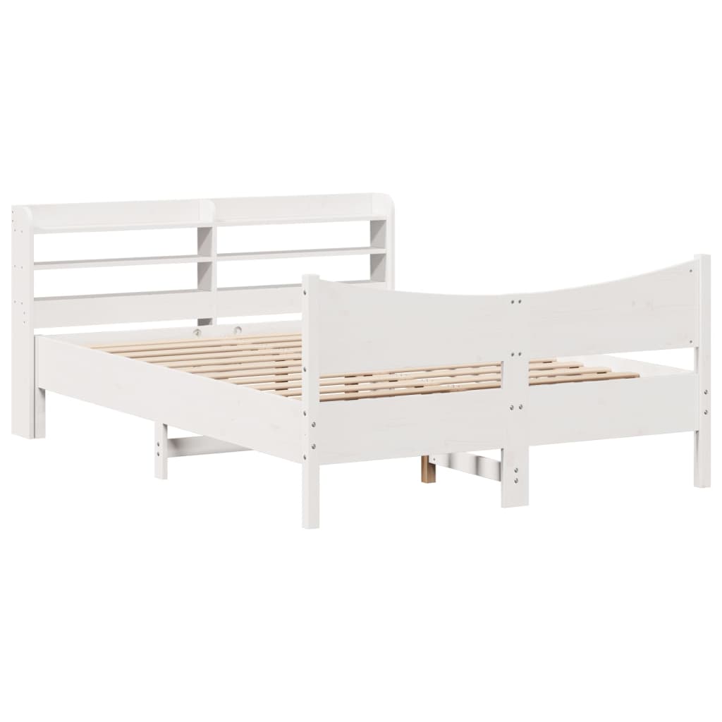 Cadre de lit avec tête de lit blanc 150x200 cm bois pin massif - XIOS