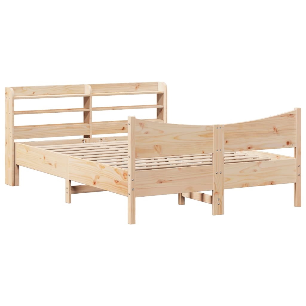 Cadre de lit avec tête de lit 140x200 cm bois de pin massif - XIOS