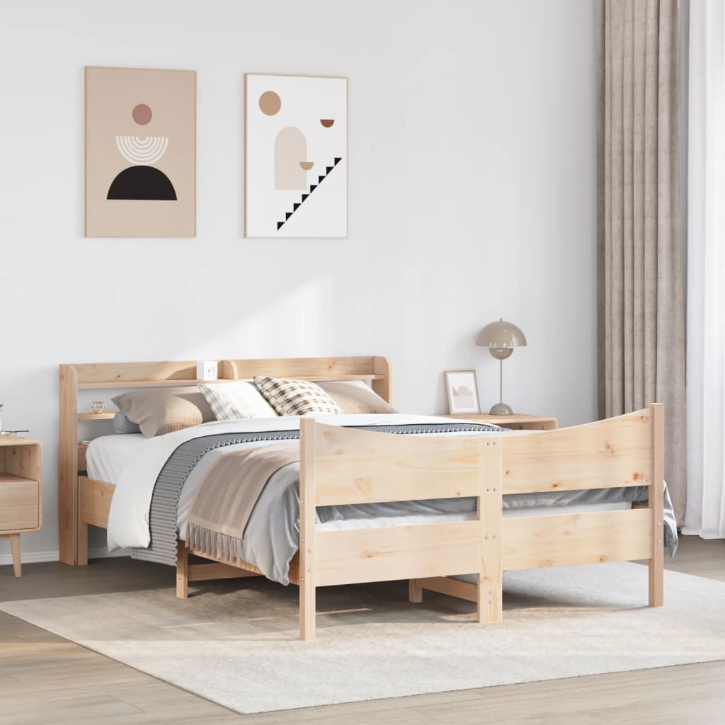 Cadre de lit avec tête de lit 140x200 cm bois de pin massif - XIOS
