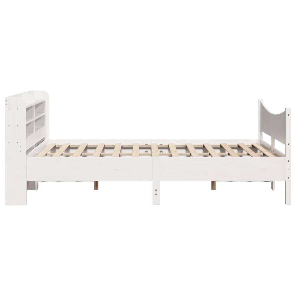 Cadre de lit et tête de lit blanc 140x190 cm bois de pin massif - XIOS