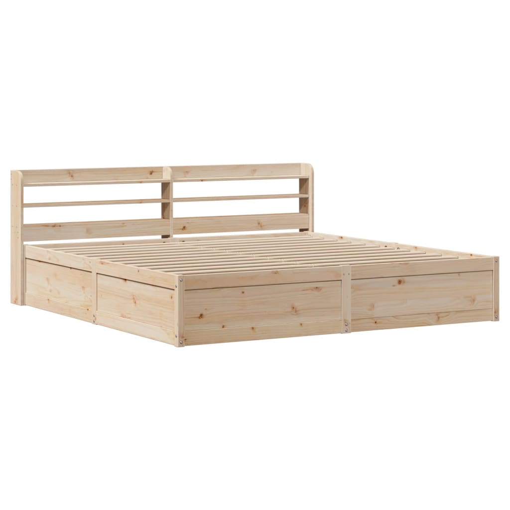 Cadre de lit avec tête de lit 200x200 cm Bois de pin massif - XIOS