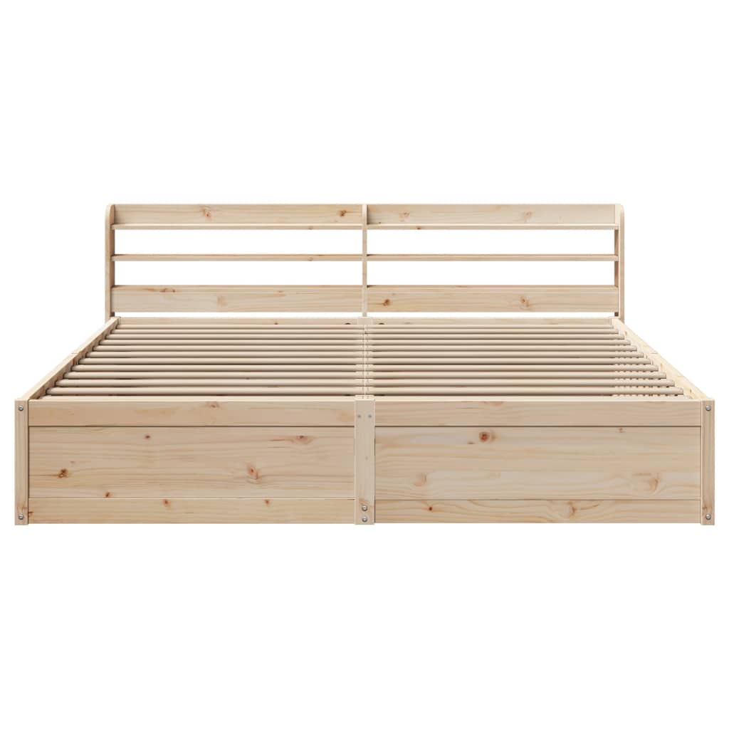 Cadre de lit avec tête de lit 200x200 cm Bois de pin massif - XIOS