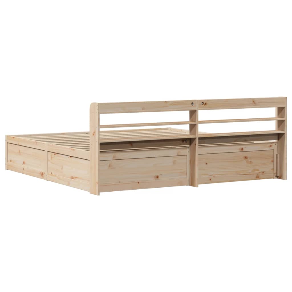 Cadre de lit avec tête de lit 200x200 cm Bois de pin massif - XIOS