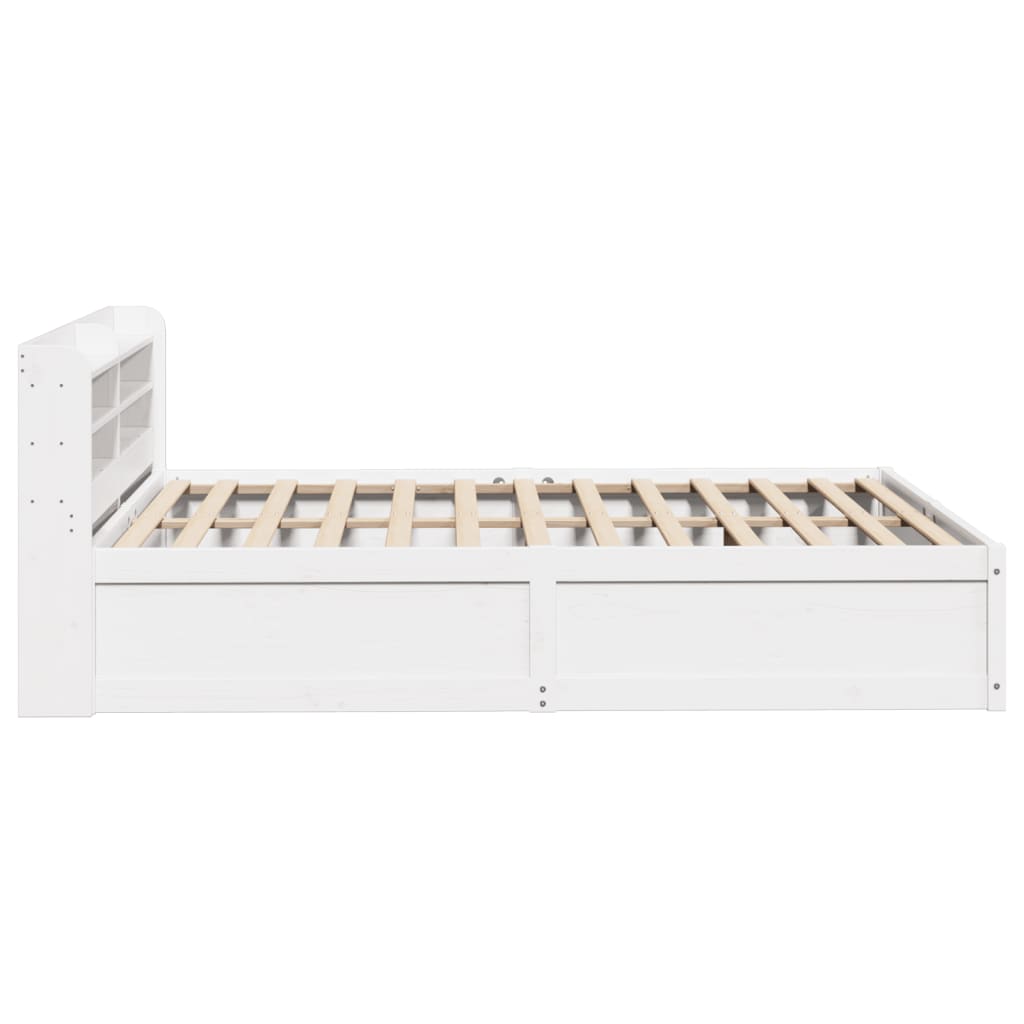 Cadre de lit avec tête de lit blanc 160x200 cm bois pin massif - XIOS
