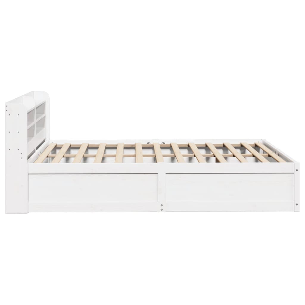 Cadre de lit avec tête de lit blanc 140x200 cm bois pin massif - XIOS