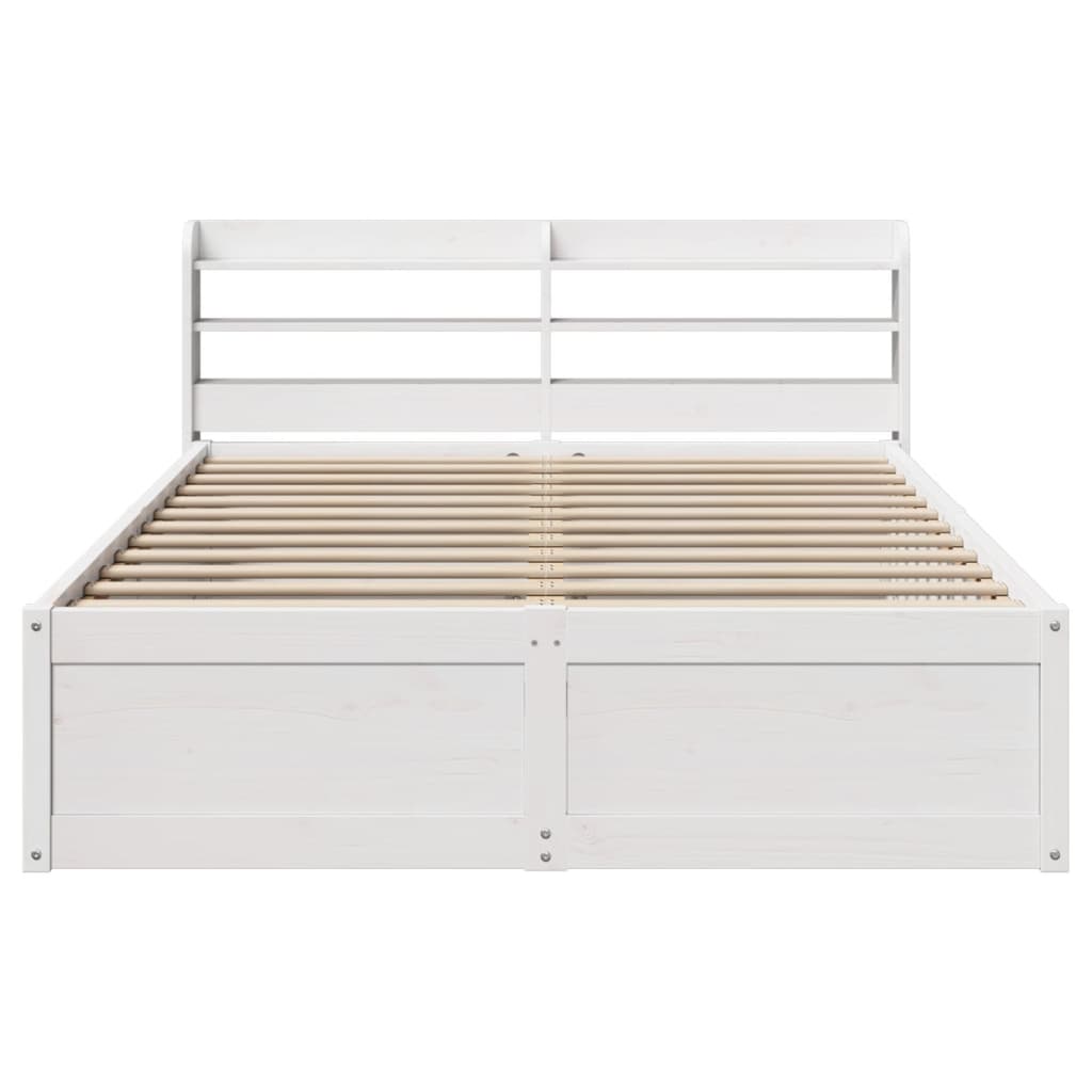 Cadre de lit et tête de lit blanc 140x190 cm bois de pin massif - XIOS