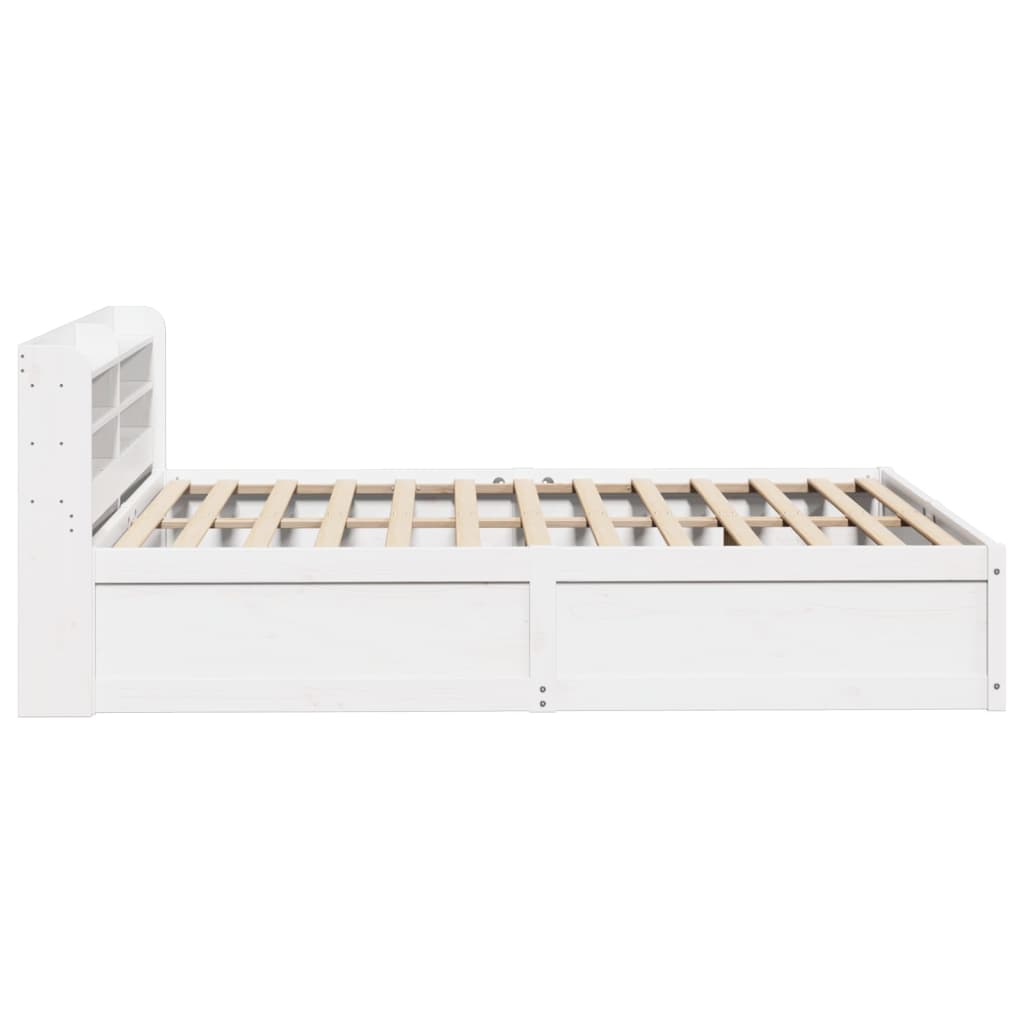 Cadre de lit et tête de lit blanc 140x190 cm bois de pin massif - XIOS