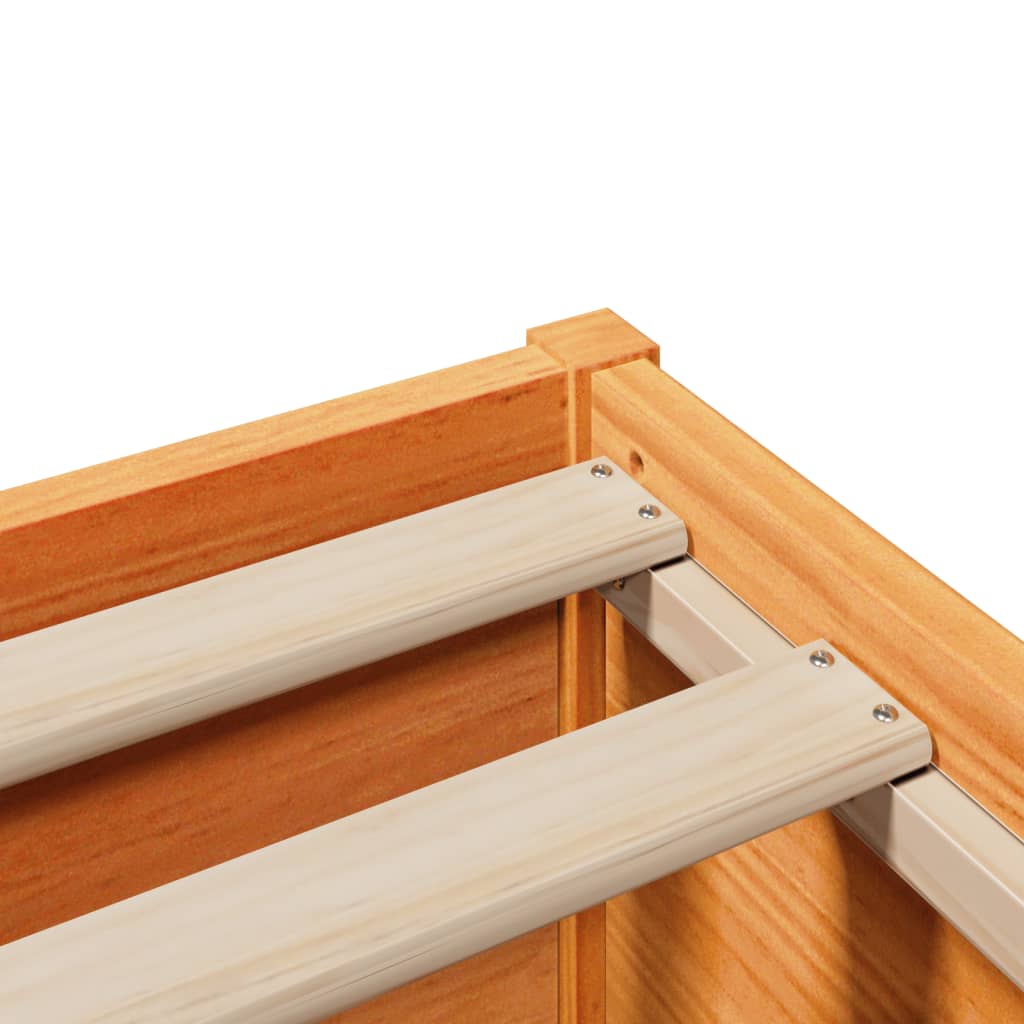 Cadre de lit avec tête de lit cire marron 140x190cm bois de pin - XIOS