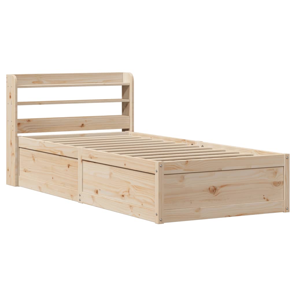 Cadre de lit avec tête de lit 90x190 cm bois de pin massif - XIOS