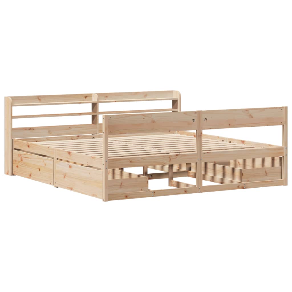 Cadre de lit sans matelas 200x200 cm bois massif de pin - XIOS