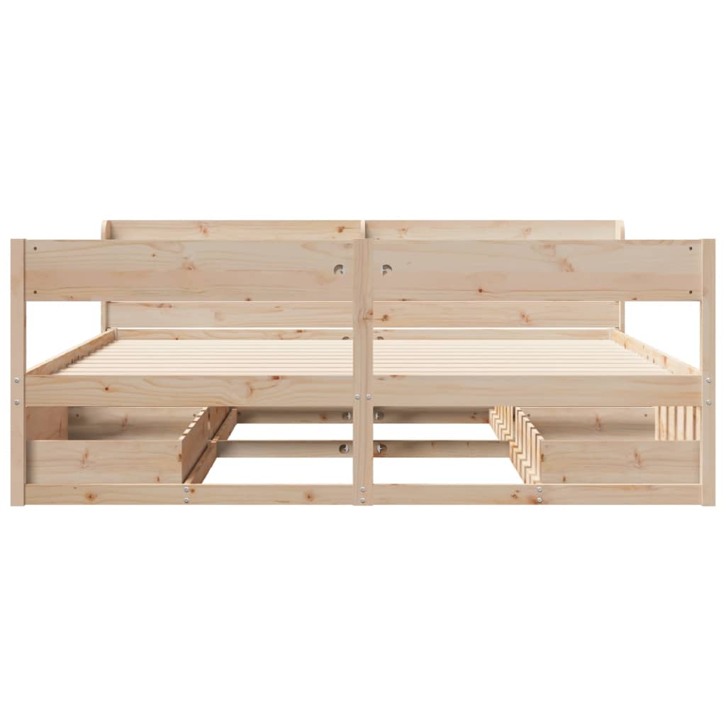 Cadre de lit sans matelas 200x200 cm bois massif de pin - XIOS