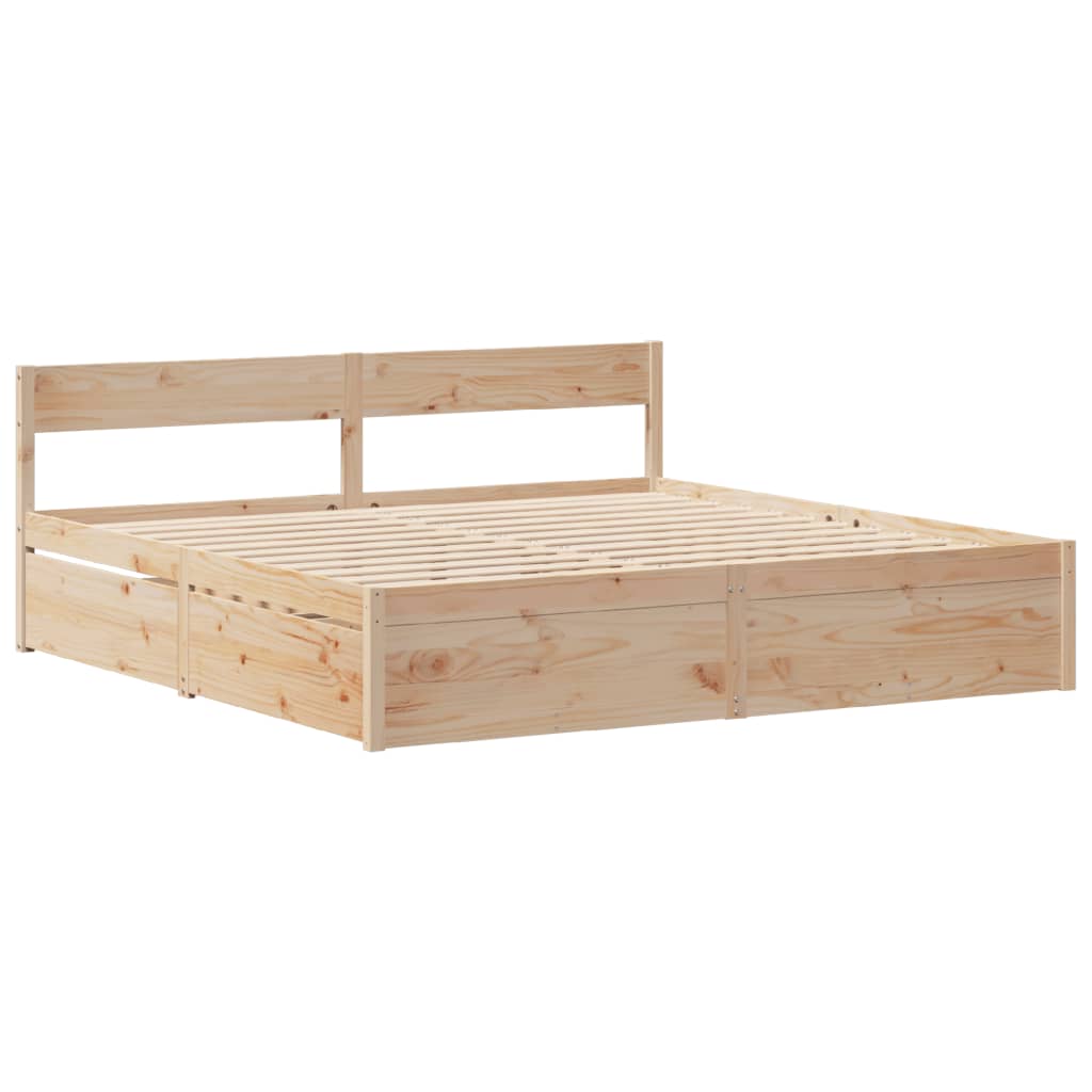 Cadre de lit sans matelas 200x200 cm bois massif de pin - XIOS