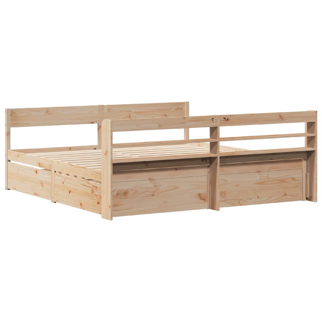 Cadre de lit sans matelas 200x200 cm bois massif de pin - XIOS