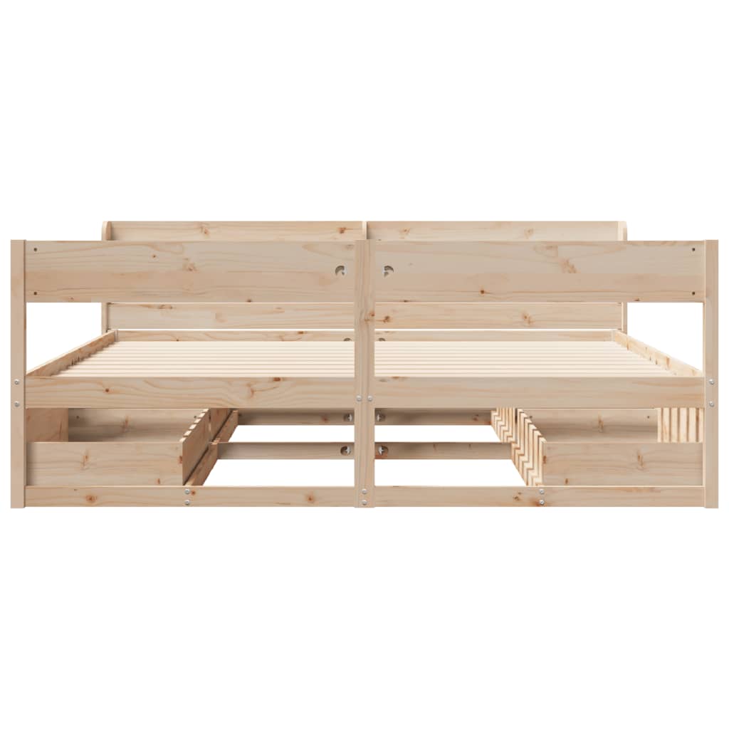 Cadre de lit sans matelas 180x200 cm bois massif de pin - XIOS