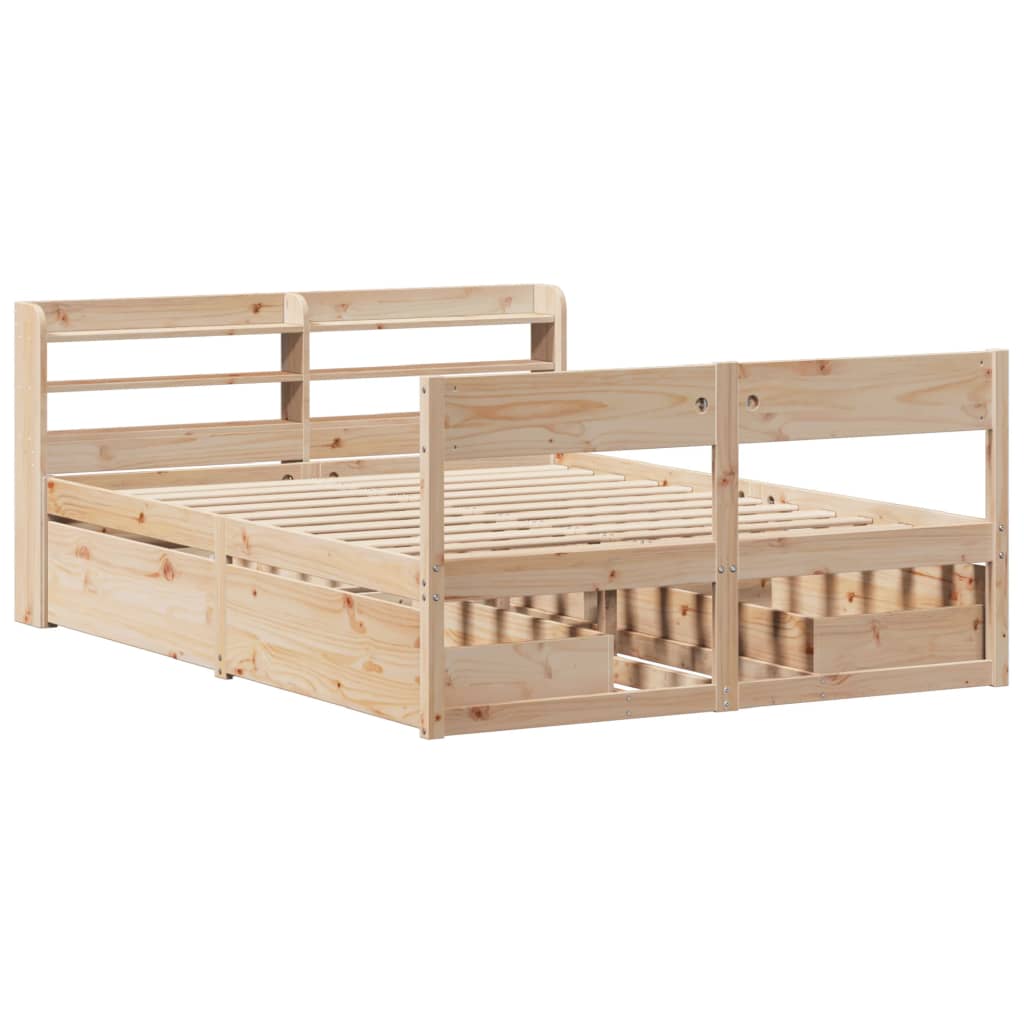 Cadre de lit sans matelas 160x200 cm bois massif de pin - XIOS