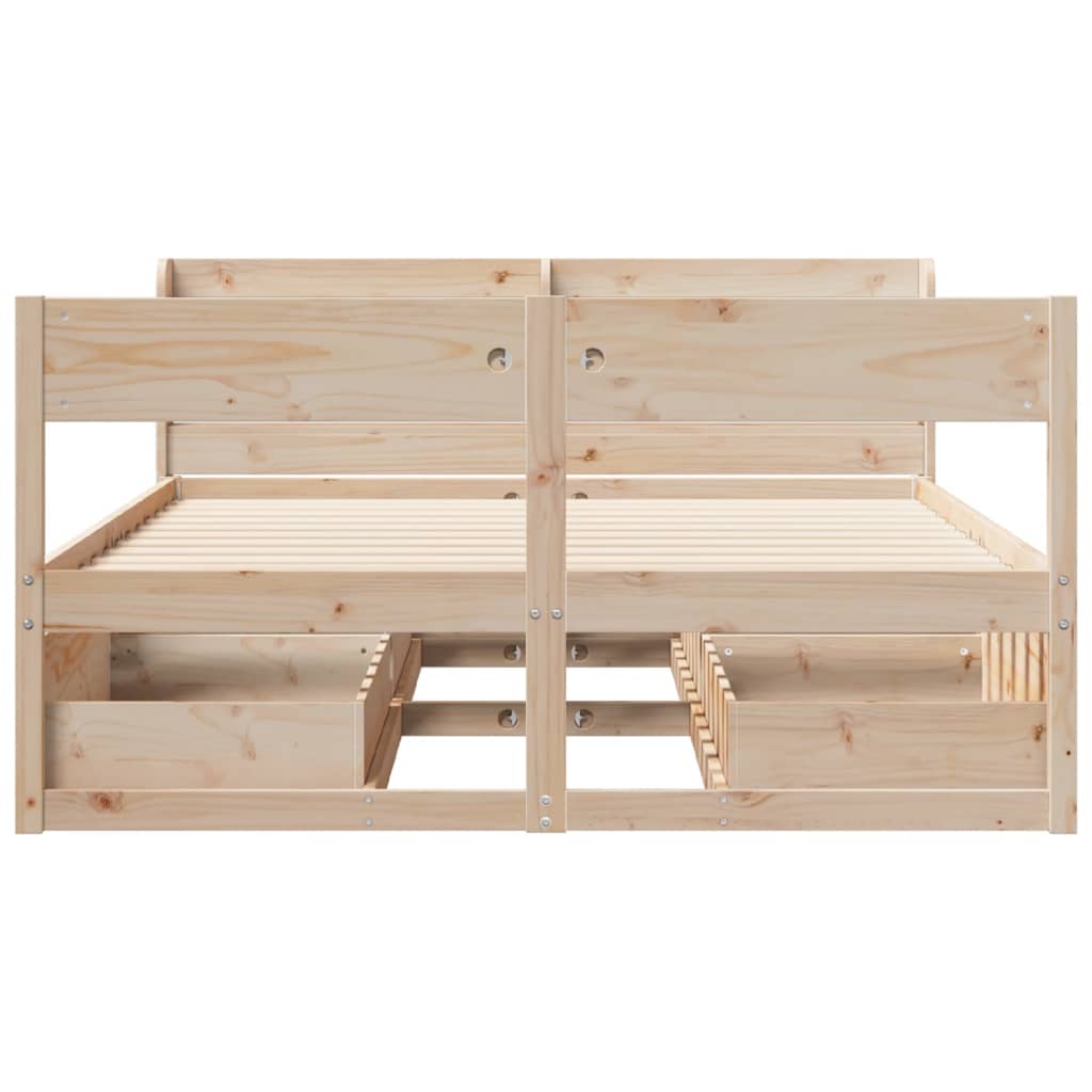 Cadre de lit sans matelas 160x200 cm bois massif de pin - XIOS