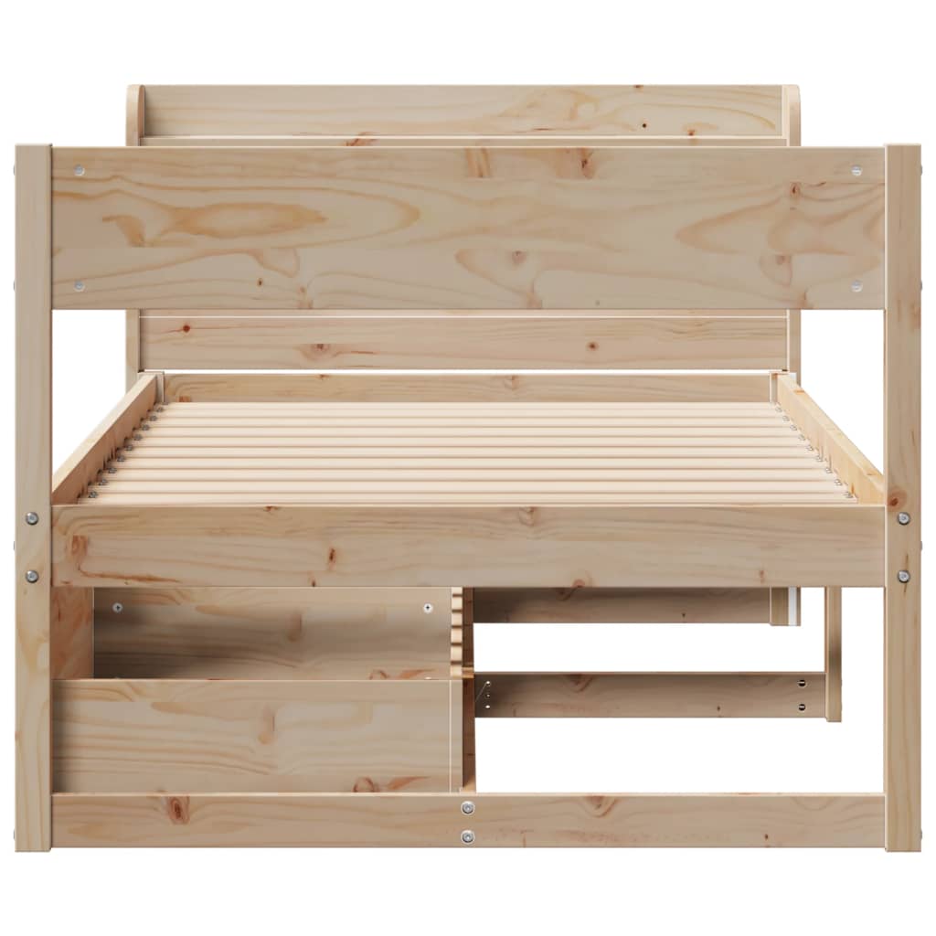 Cadre de lit sans matelas 75x190 cm bois de pin massif - XIOS