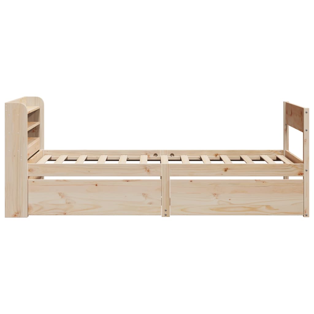 Cadre de lit sans matelas 75x190 cm bois de pin massif - XIOS