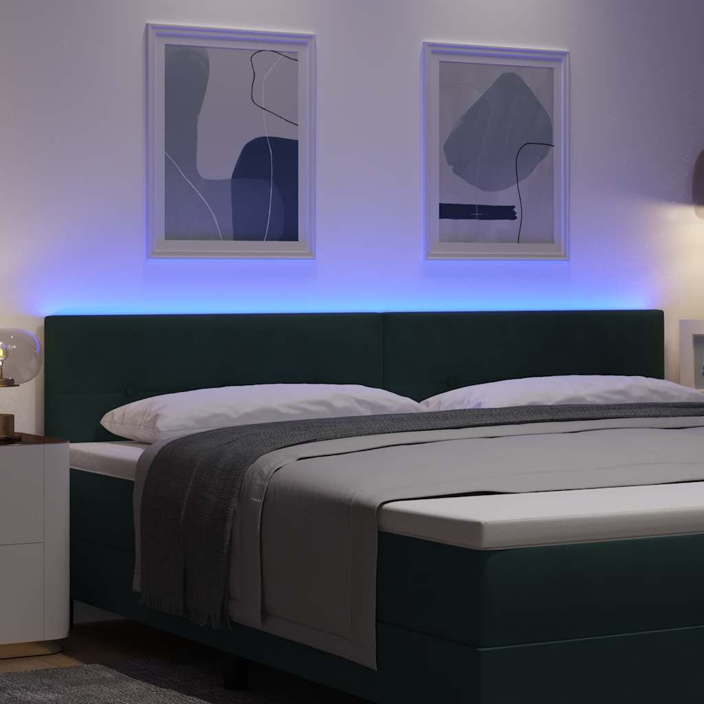 Tête de lit LED avec des lumières à LED Vert 200 cm Polyester - XIOS