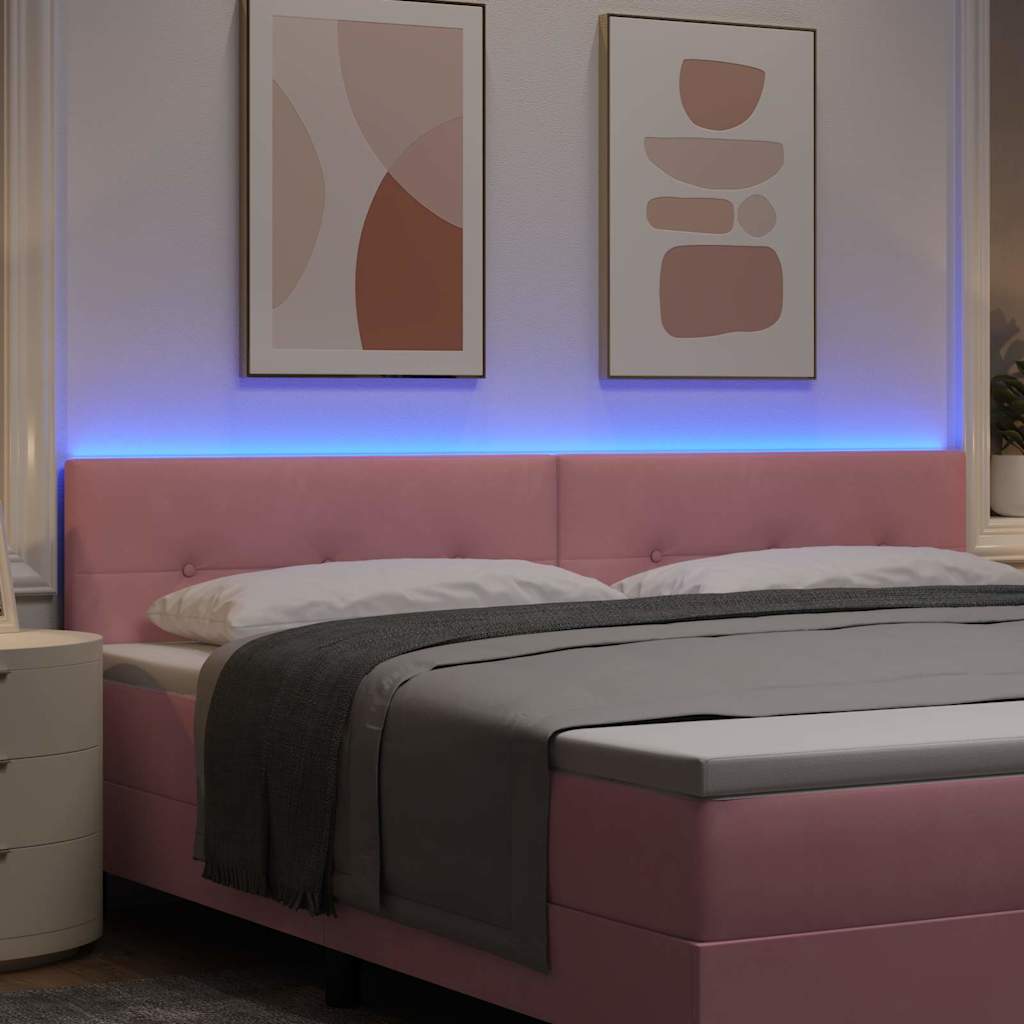 Tête de lit LED avec des lumières à LED Rose 200 cm Polyester - XIOS