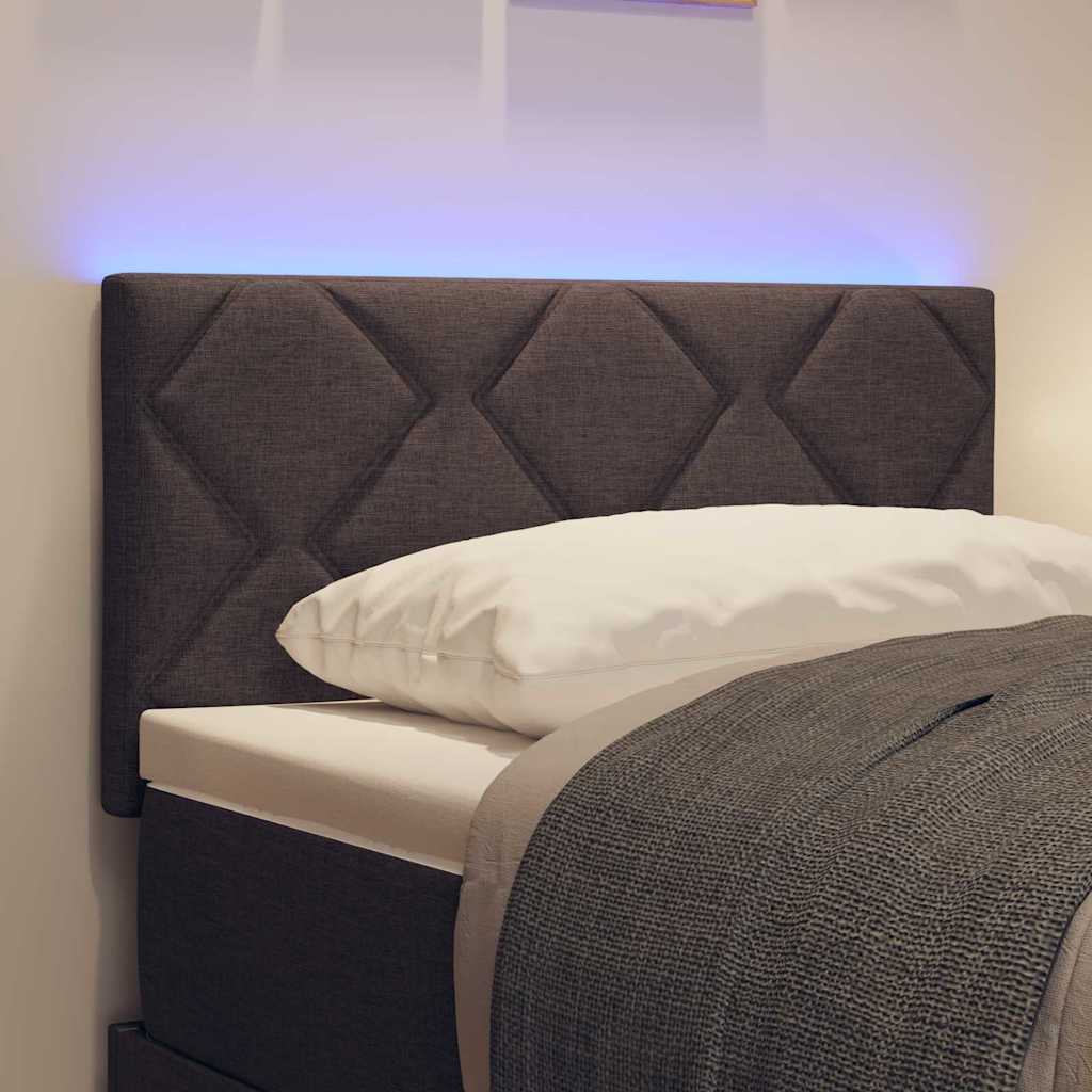 Tête de lit avec des lumières à LED Réglable Marron 80 cm tissu - XIOS