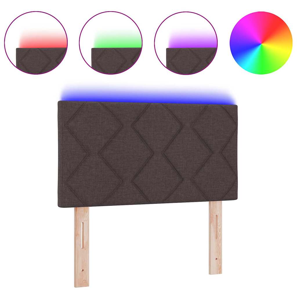 Tête de lit avec des lumières à LED Réglable Marron 80 cm tissu - XIOS
