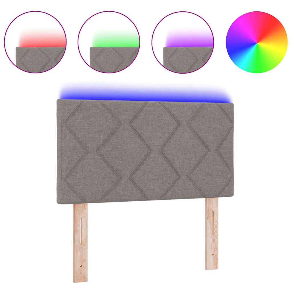 Tête de lit avec des lumières à LED Réglable Taupe 80 cm tissu - XIOS