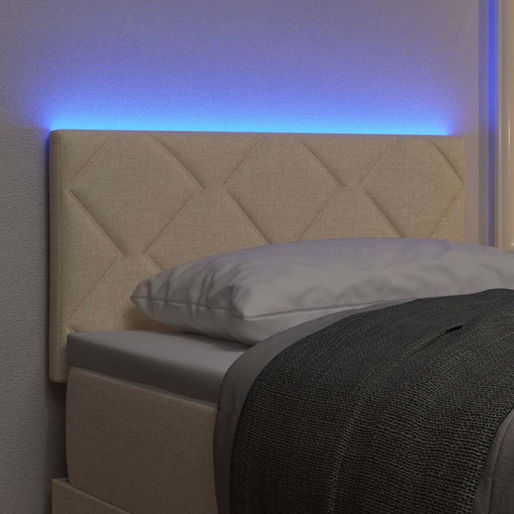 Tête de lit avec des lumières à LED Réglable Crème 80 cm tissu - XIOS