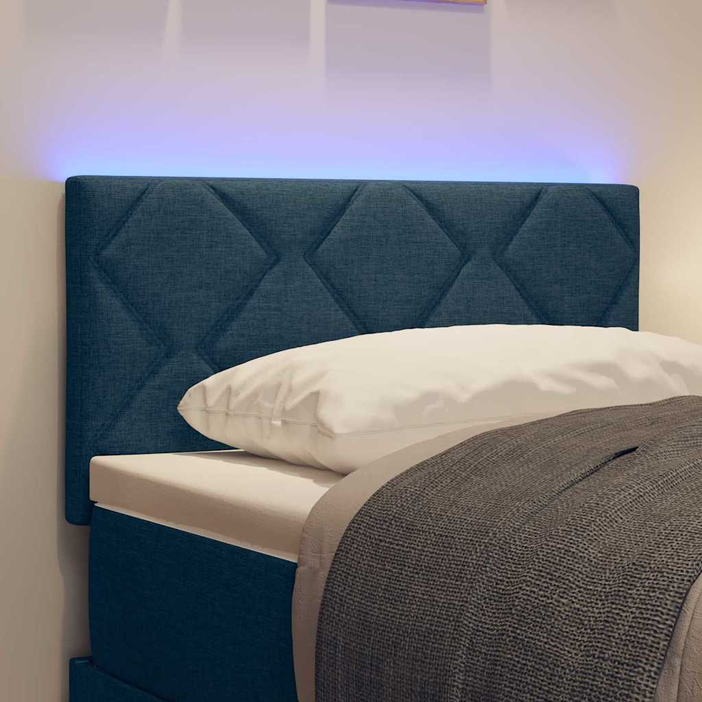 Tête de lit avec des lumières à LED Réglable Bleu 180 cm tissu - XIOS