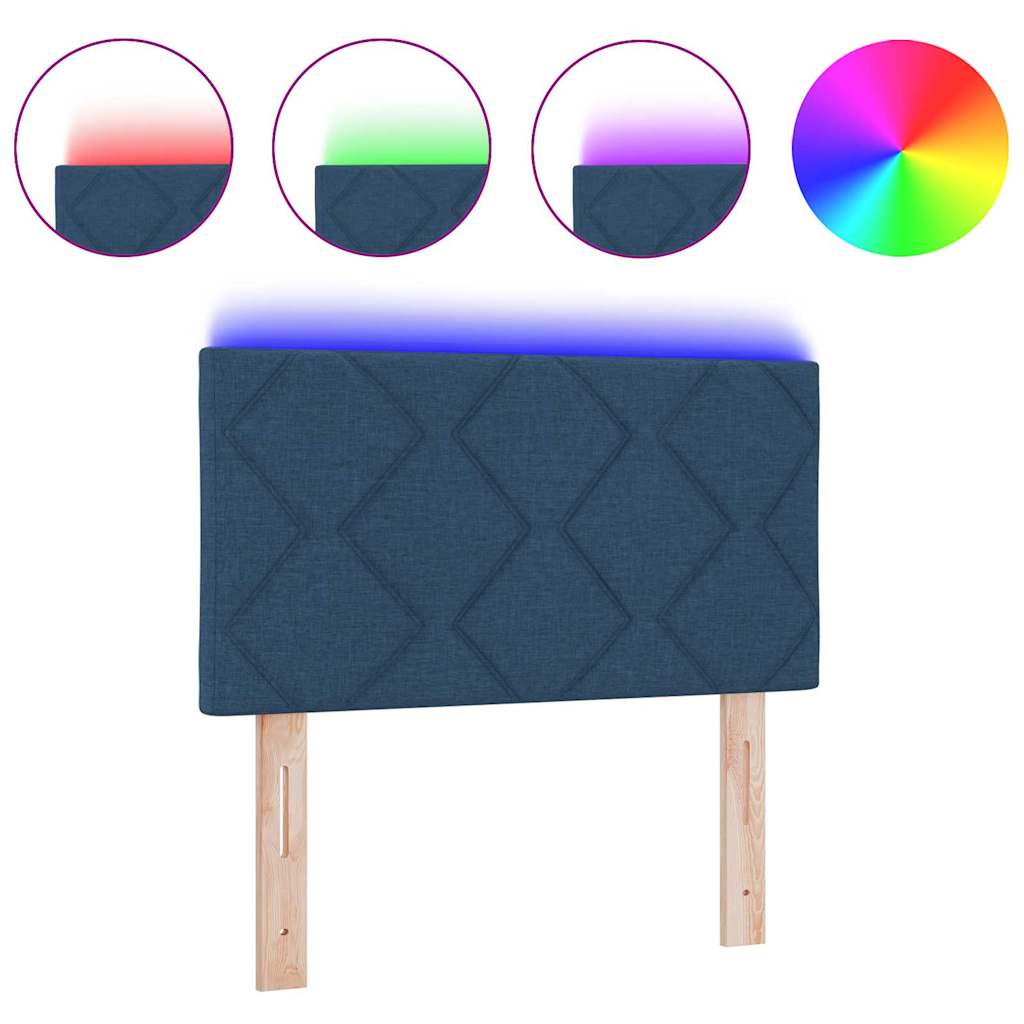 Tête de lit avec des lumières à LED Réglable Bleu 180 cm tissu - XIOS
