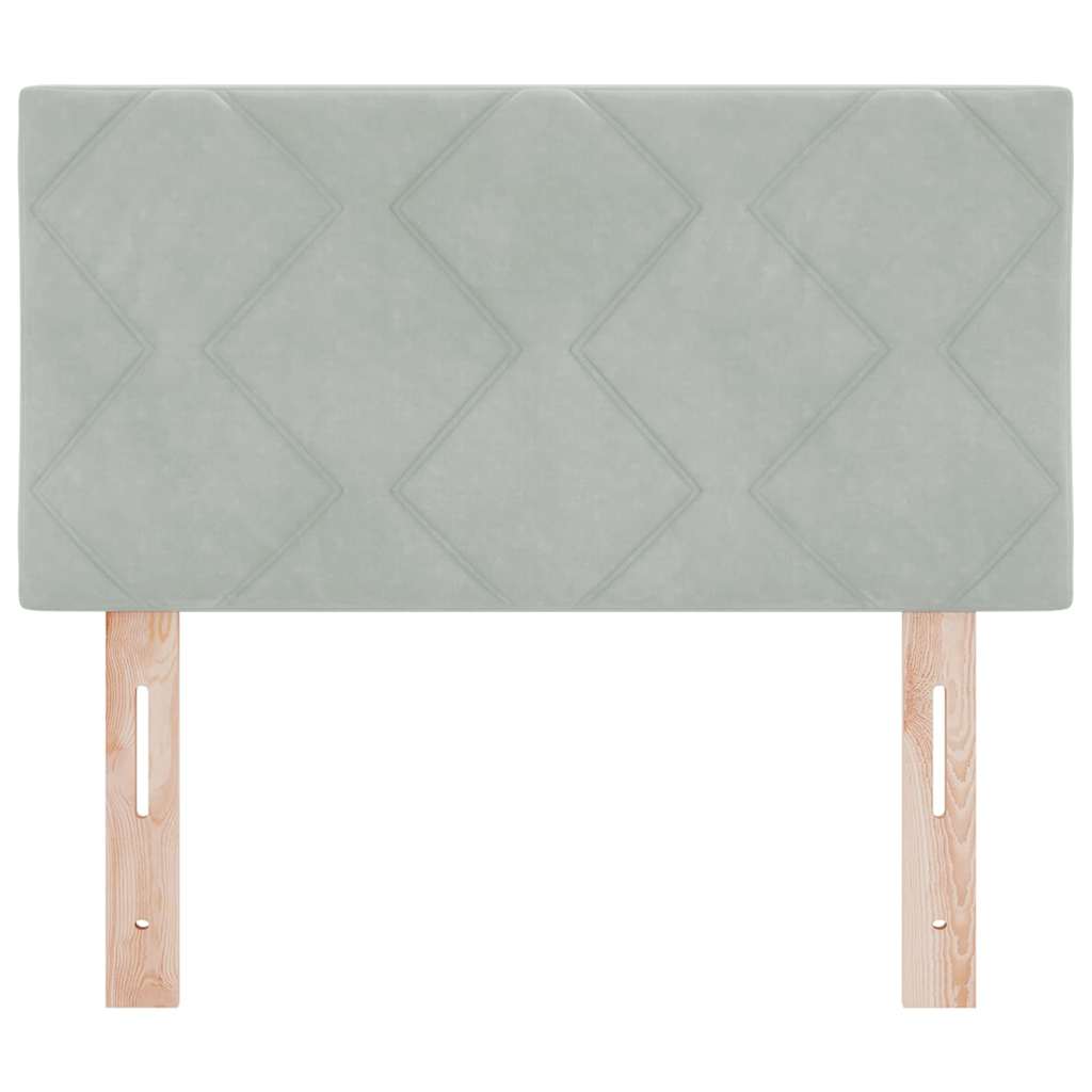 Tête de Lit LED Géométrique Gris clair 80 cm Velours - XIOS