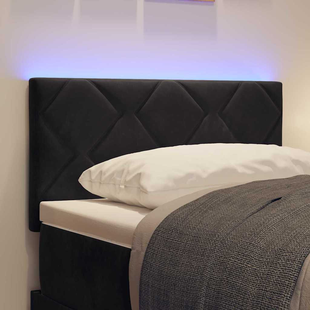 Tête de Lit LED avec des lumières à LED Noir 80 cm Velours - XIOS