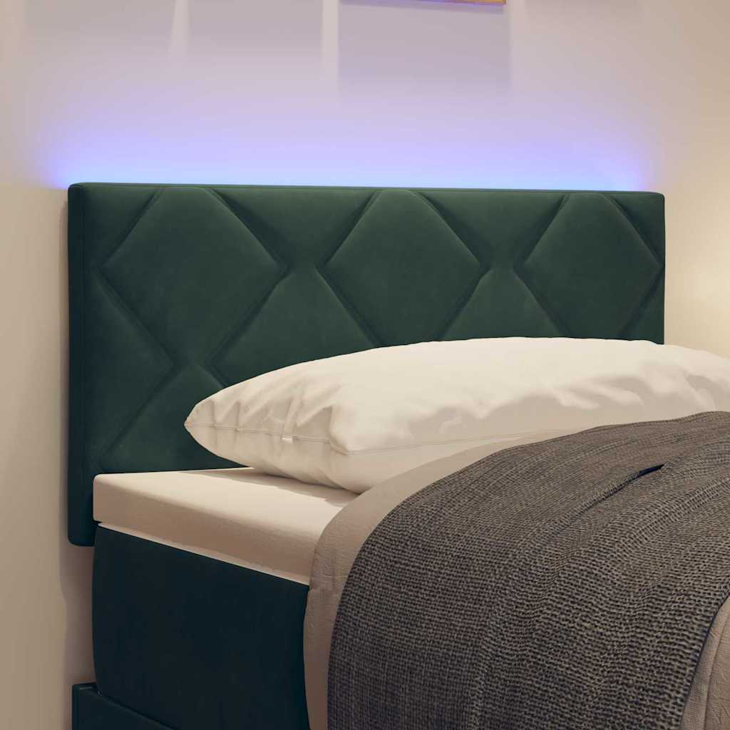 Tête de Lit LED Géométrique Vert foncé 80 cm Velours - XIOS
