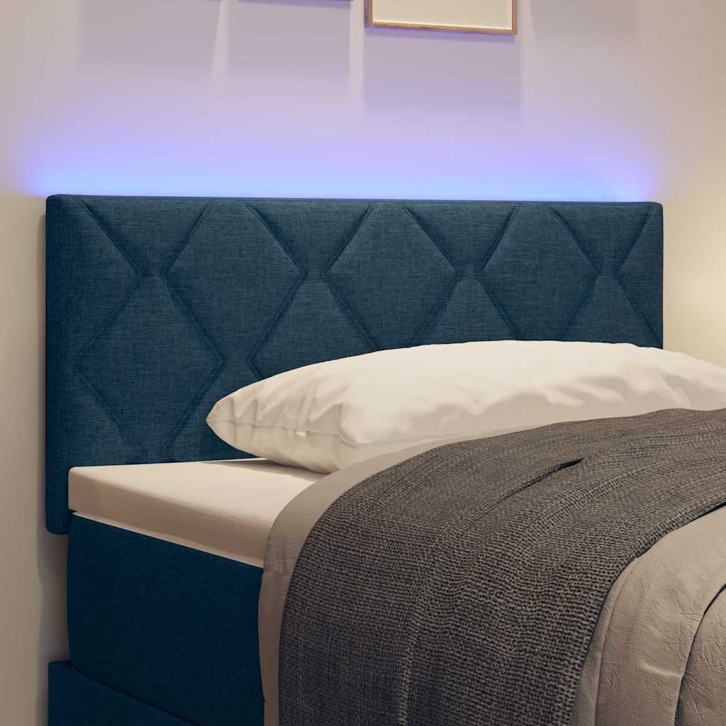 Tête de lit avec des lumières à LED Réglable Bleu 90 cm tissu - XIOS