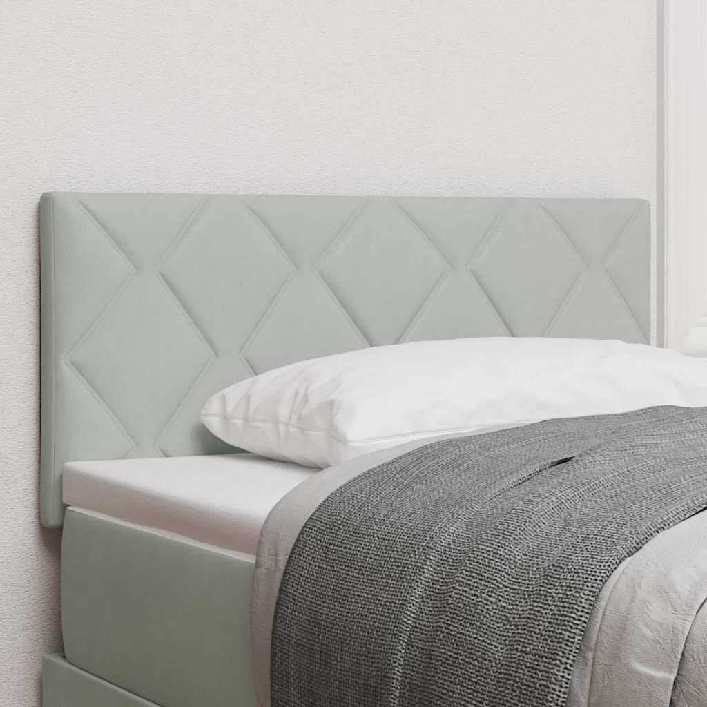 Tête de Lit LED Géométrique Gris clair 90 cm Velours - XIOS