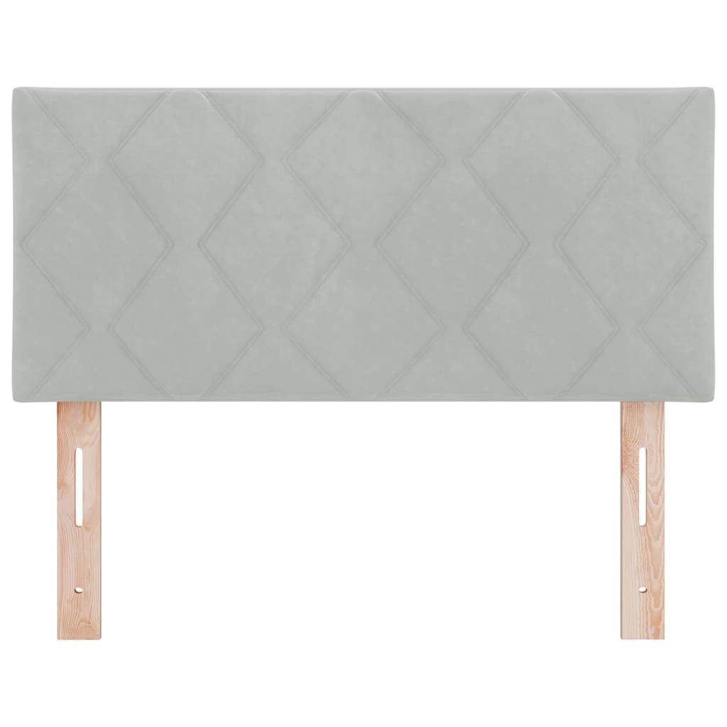 Tête de Lit LED Géométrique Gris clair 90 cm Velours - XIOS